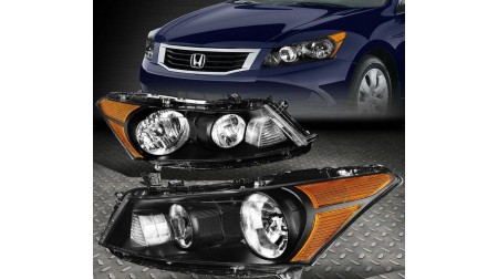 Lumières avant black housing Honda Accord 4 portes 2008-12 